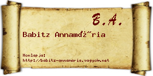 Babitz Annamária névjegykártya